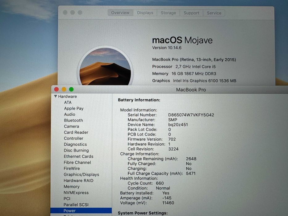 13.3' Retina Apple MacBook Pro 2015 Core i5 16GB RAM/512GB SSD/Бат 6ч