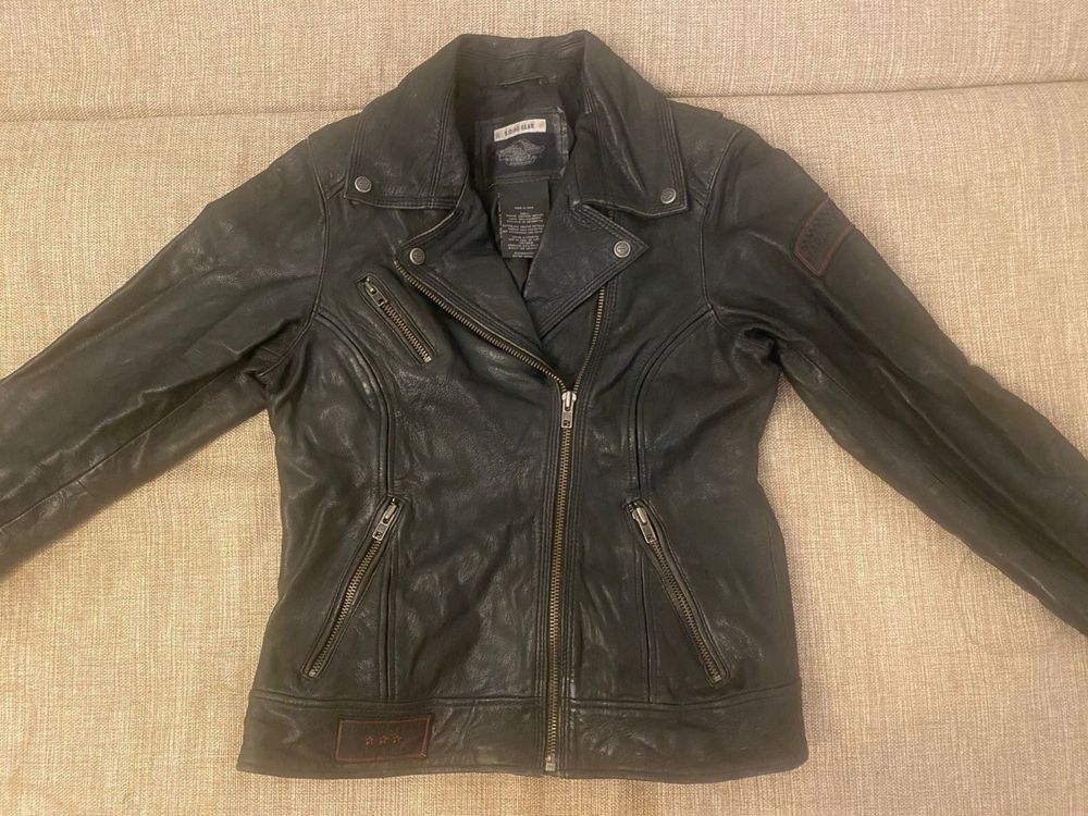 Harley davidson jacket geaca moto biker piele vintage rock opium