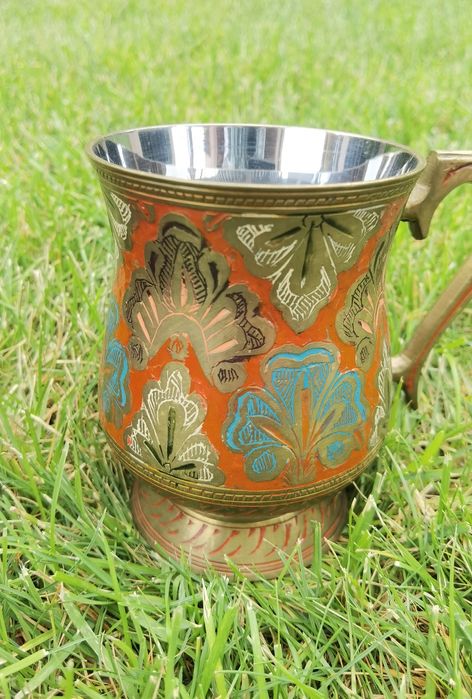 Ceainic bronz și cană bronz/inox INDIA