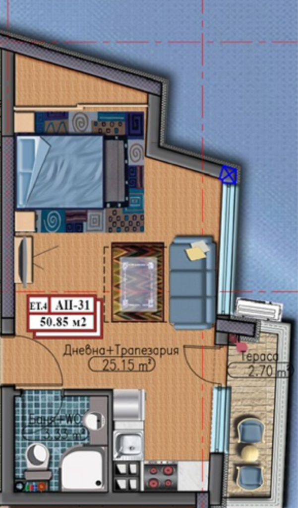 Продава се Едностаен апартамент в София, Драгалевци - 51 кв.м за 2334 €/кв.м - Снимка #1