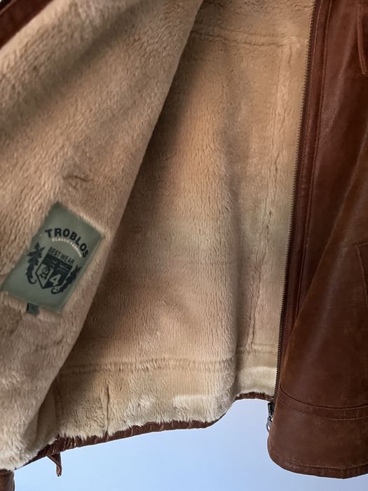 Geaca piele imblanita XL