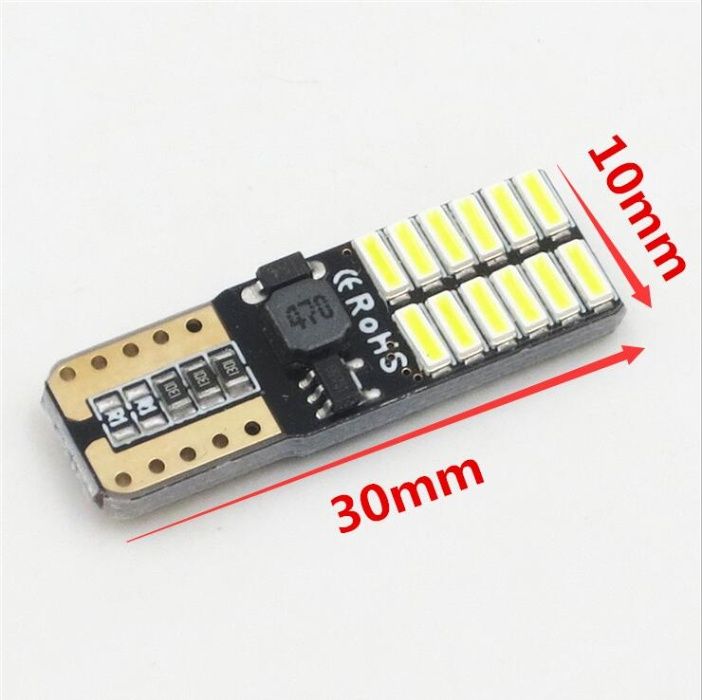 Becuri led T10 W5W Canbus 24 smd