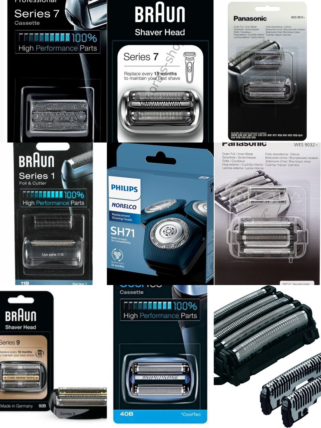 Аксессуары для электробритв и эпиляторов Braun Panasonic Philips