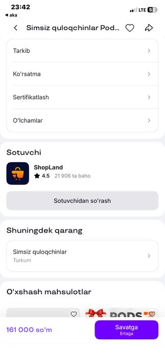 Asil narxi 161 ming bo’lgan Airpods pro 2 sotiladi 2 hafta ishlatlgan