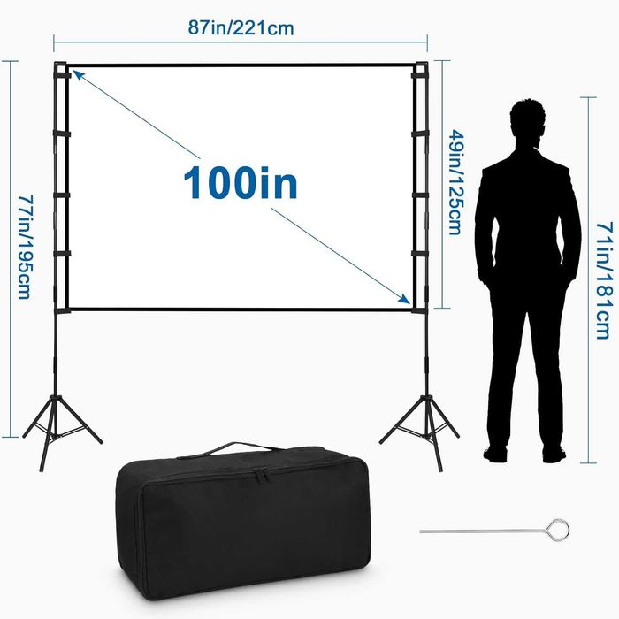 Ecran de proiectie 100 inch, pentru videoproiector, nou