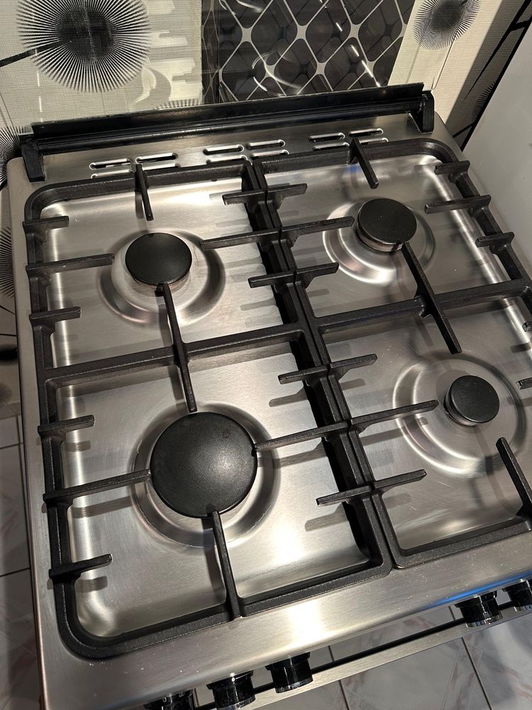 Aragaz mixt Beko FSM62530DXMS, Cuptor electric, Grill, 4 arzatoare