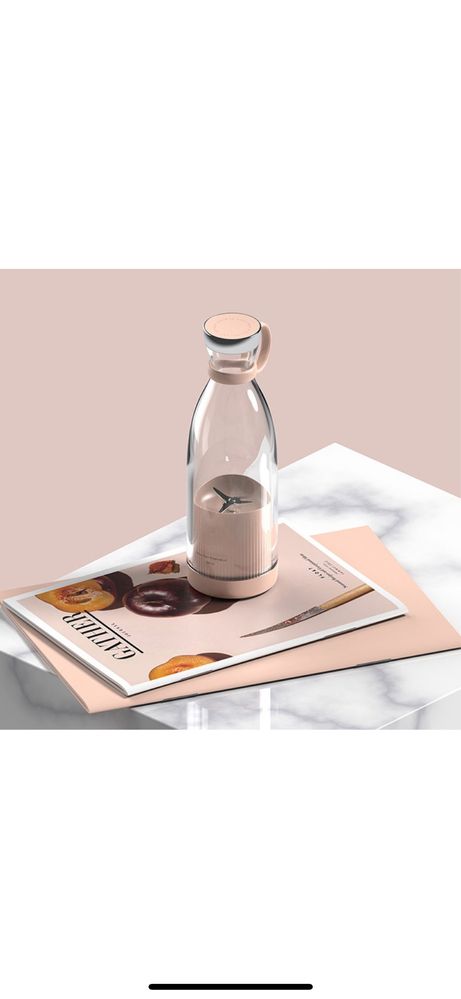Mini blender portabil cu acumulator 50W, 1400 mAh, incarcare wireless,