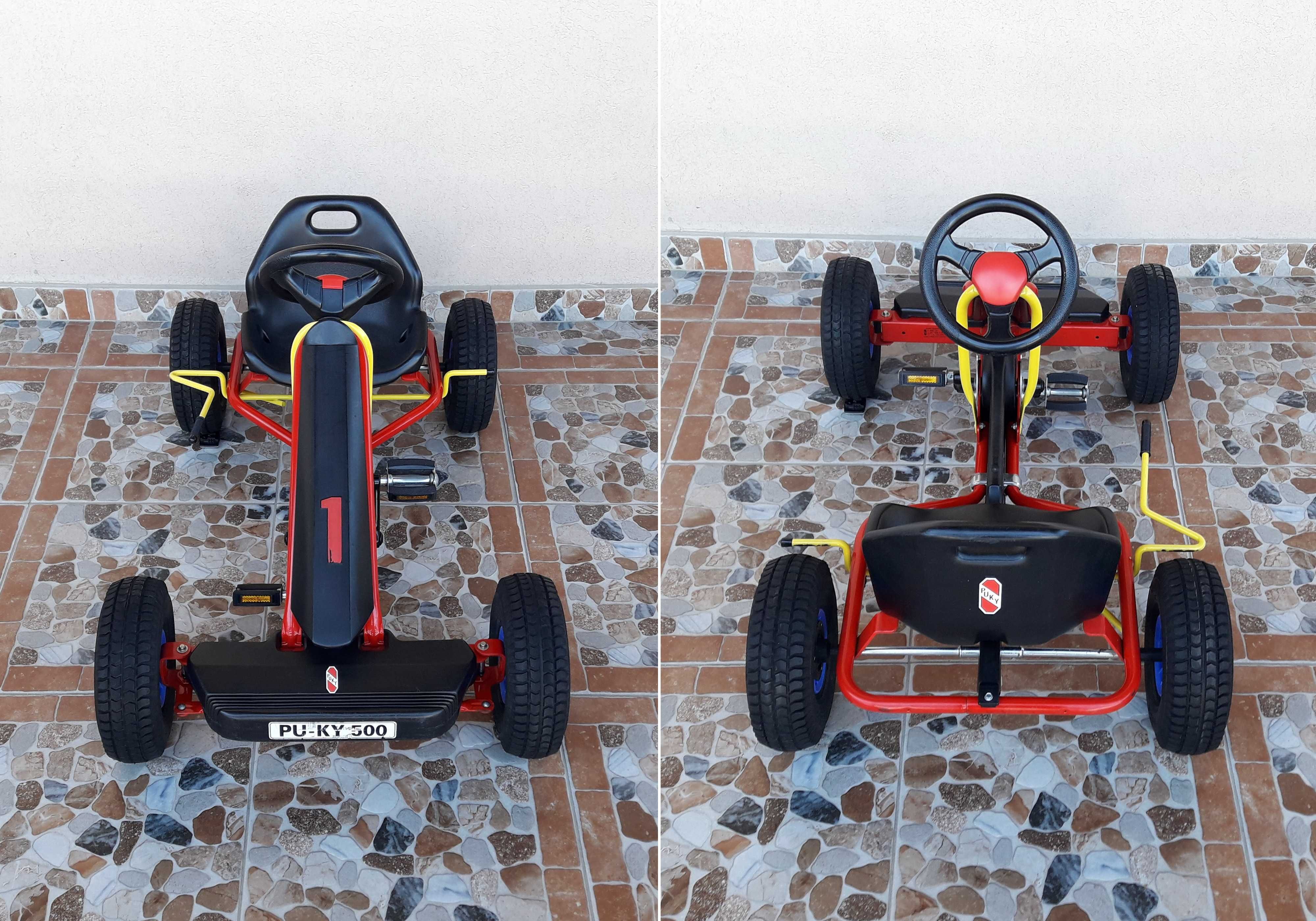 Cart (Kart) cu pedale pentru copii PUKY F 500L – roșu cu galben
