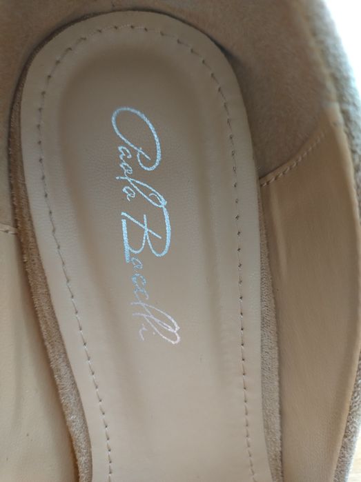 Дамски обувки висок ток, набук