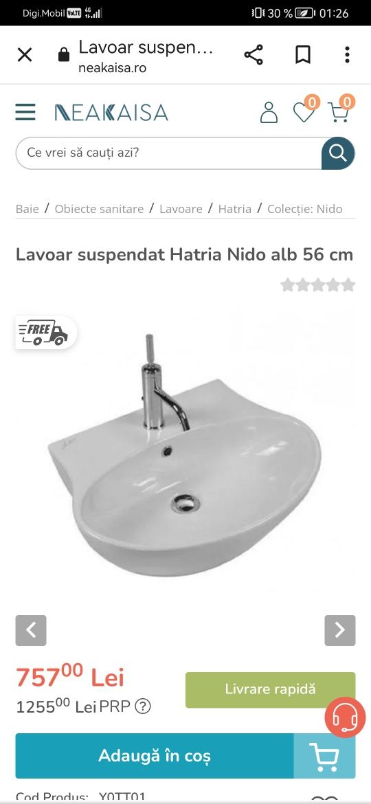 Lavoar + semipicior Hatria Nido