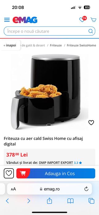 Friteuza cu aer cald-Swiss Home airFrier