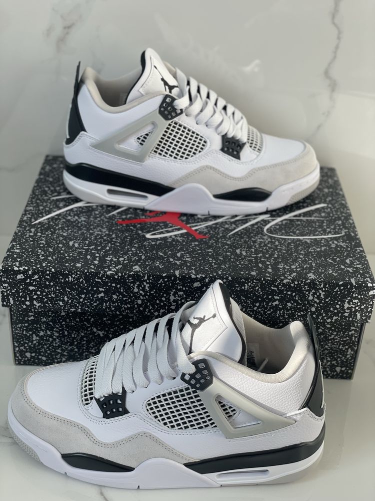 Air Jordan 4 Retro Military Black Neutral Grey White GS