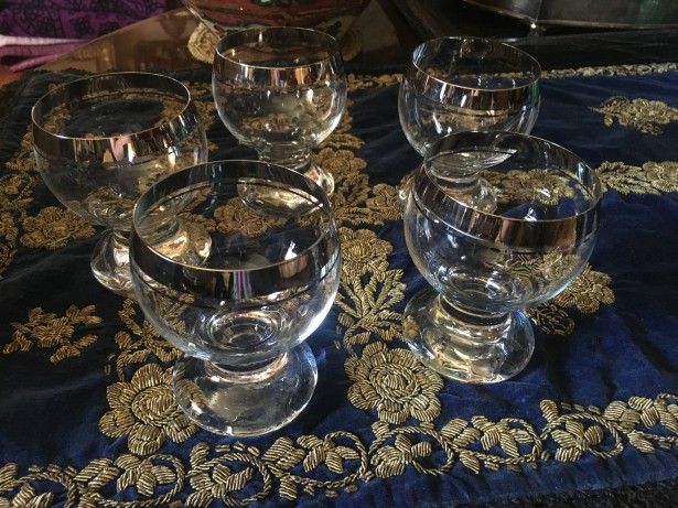 Elegant set cinci pahare cristal pt coniac/whisky, Italia