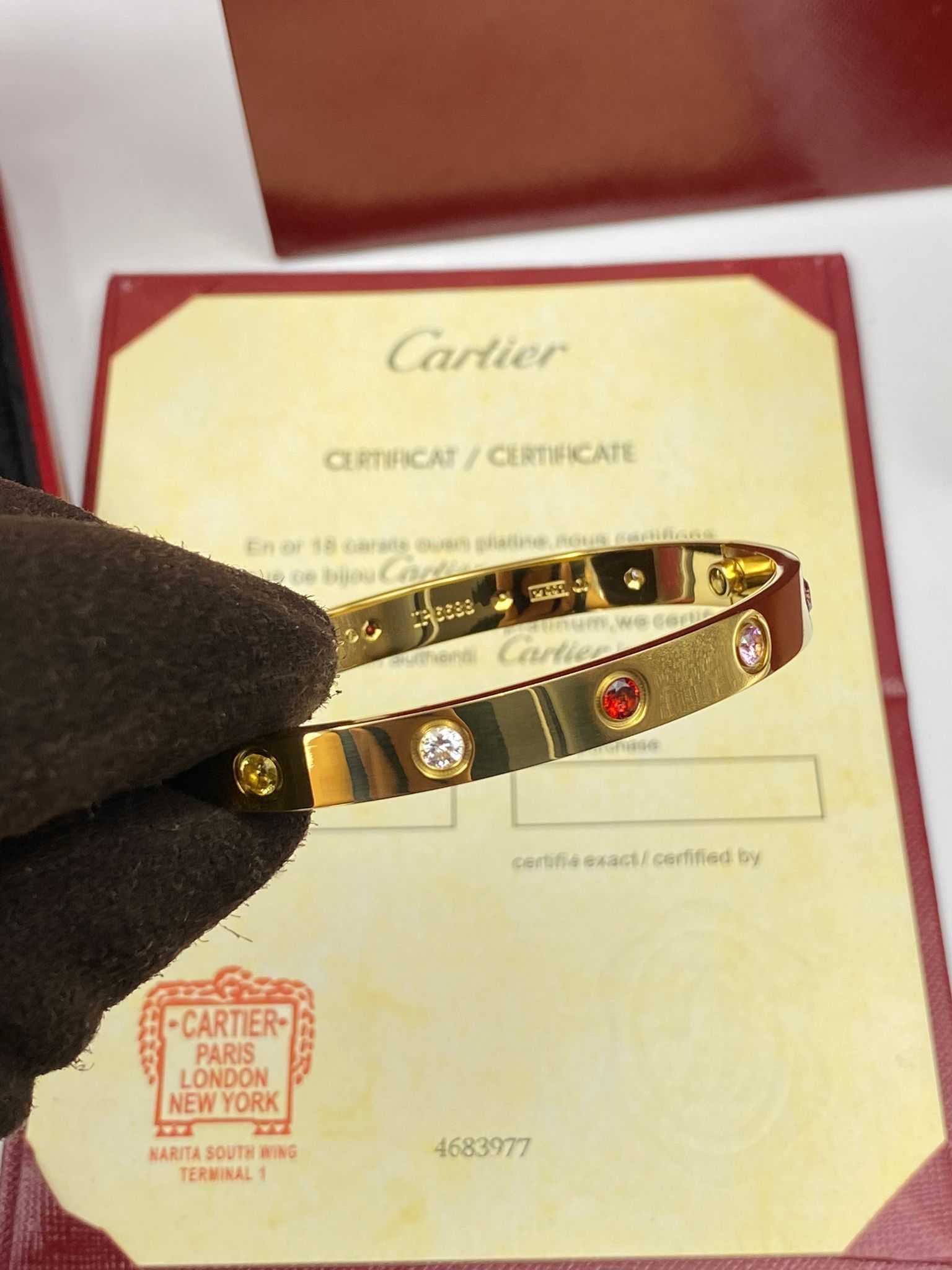 Cartier LOVE Bracelet 19 Gold 750 with 10 Diamonds