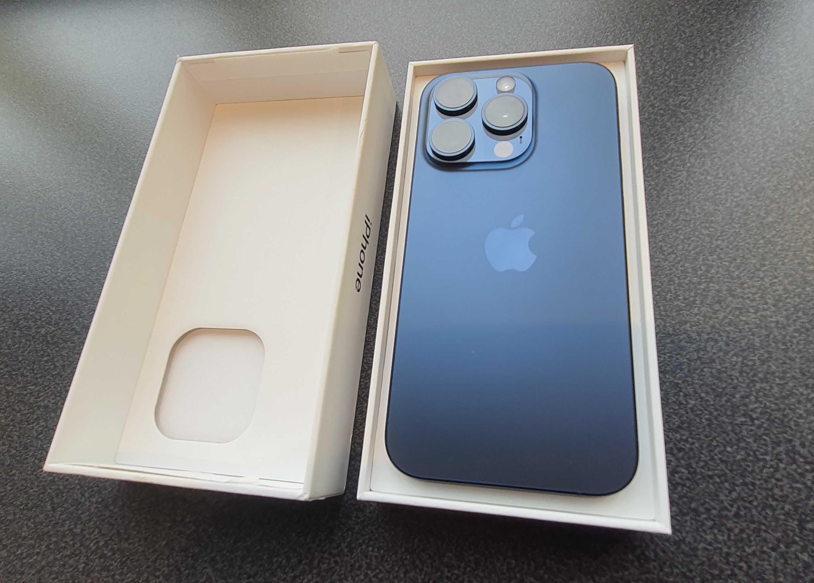 IPhone 15 Pro Blue Titanium,  128 gb, Nou