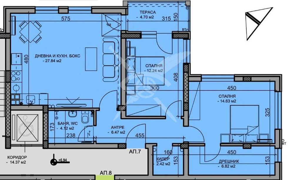 Пред АКТ 16! Тристаен апартамент в Христо Смирненски! 637-20572