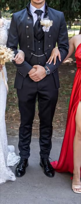 Costum   negru mat
