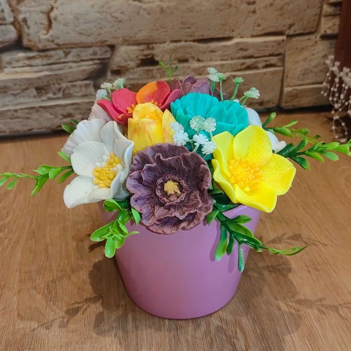 Ароматни букети с цветя от глицеринов сапун. Подарък за всеки повод