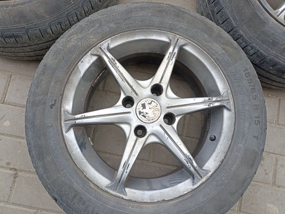Jante aliaj 4*108 Peugeot anvelope continental 185/65/15
