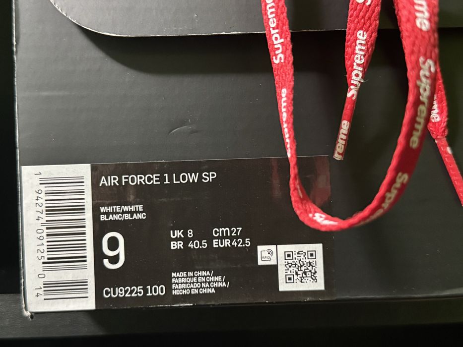 Vând Nike x Supreme Air Force 1 Low White