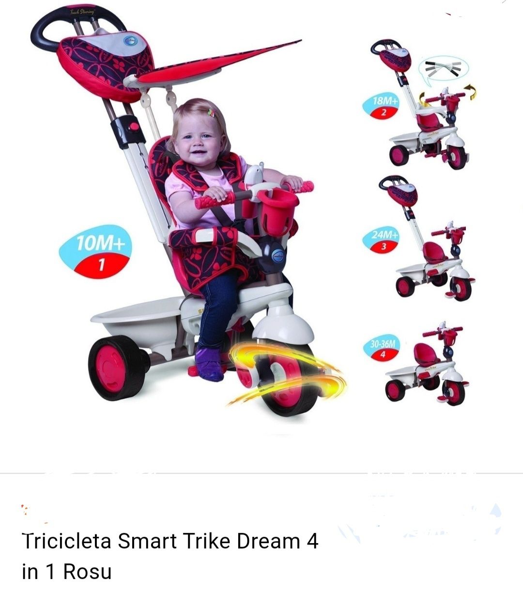 Tricicleta Smart Trike Dream 4 in 1 Rosu
