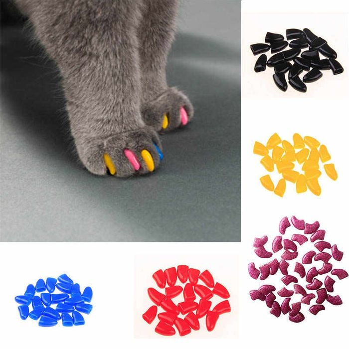 Протектори за котешки нокти. Размери XS, S, M, L в различни цветове.