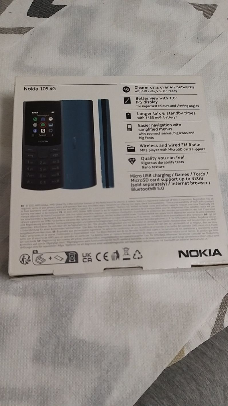 Telefon mobil Nokia 105 Dual SIM 4G, Nou sigilat