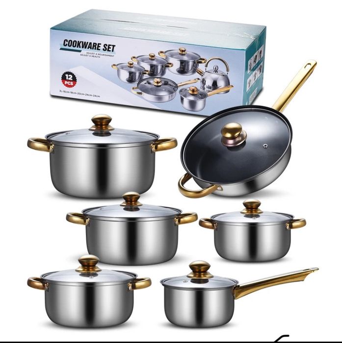 Продам новый набоо кастрюль COOKWARE SET 12в1 за 20к тенге