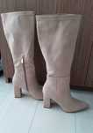 Cizme dama marimea 37, culoarea Nude, piele ecologica, noi