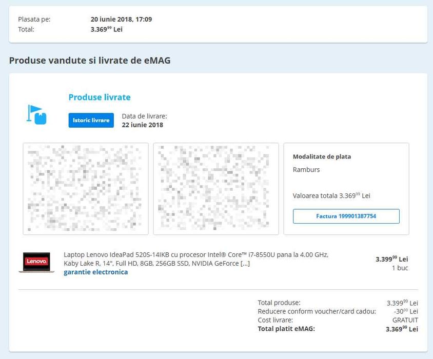 Laptop Lenovo IdeaPad 520S, i7-8550U 14", 16GB, 256GB SSD, NVIDIA 2GB