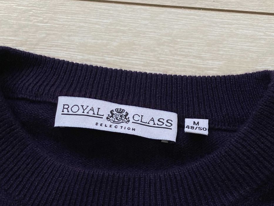 Royal Class мъжки лилав пуловер коприна и кашмир копринен кашмирен M