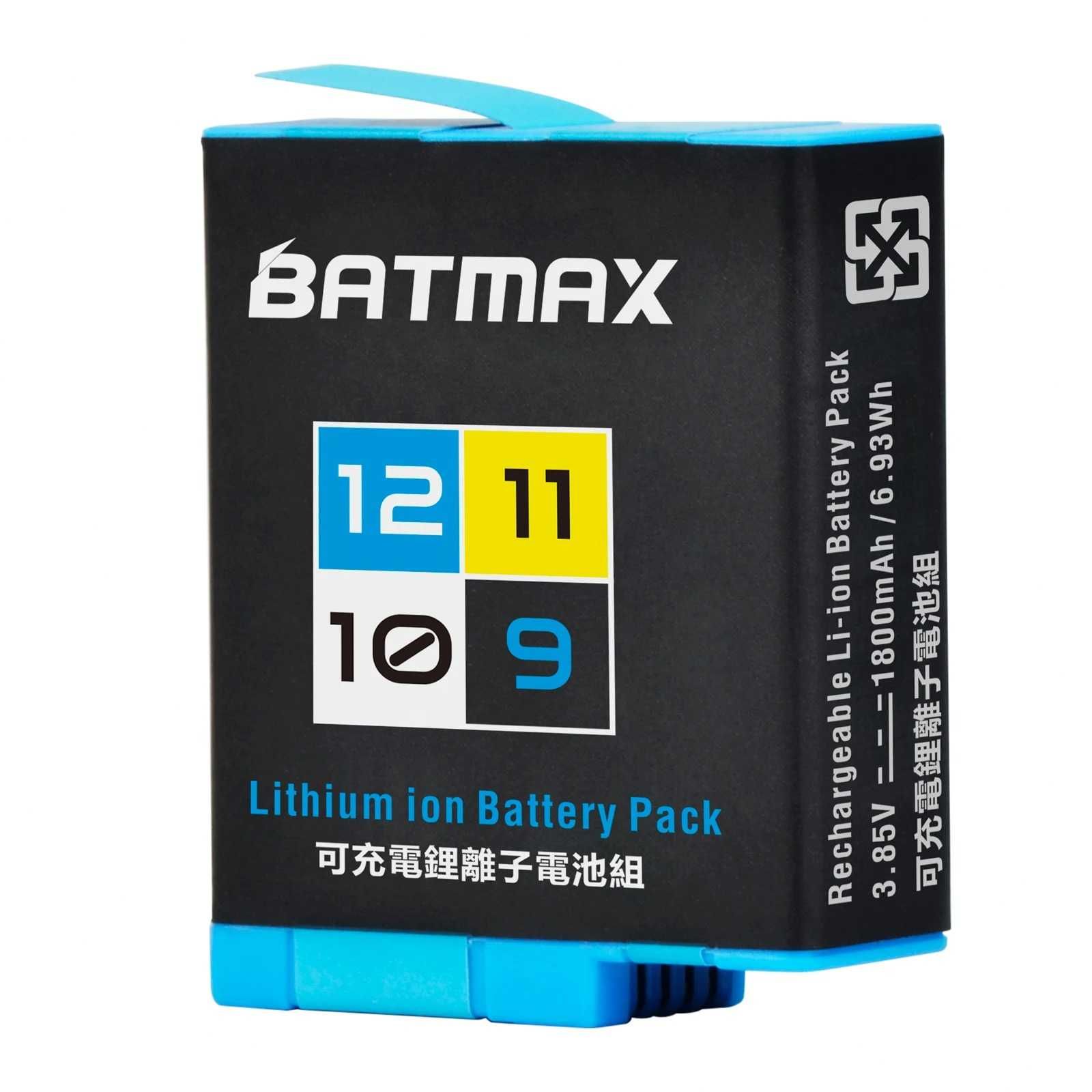 Set 2 acumulatori + incarcator triplu USB-C GoPro Hero 9 10 11 12