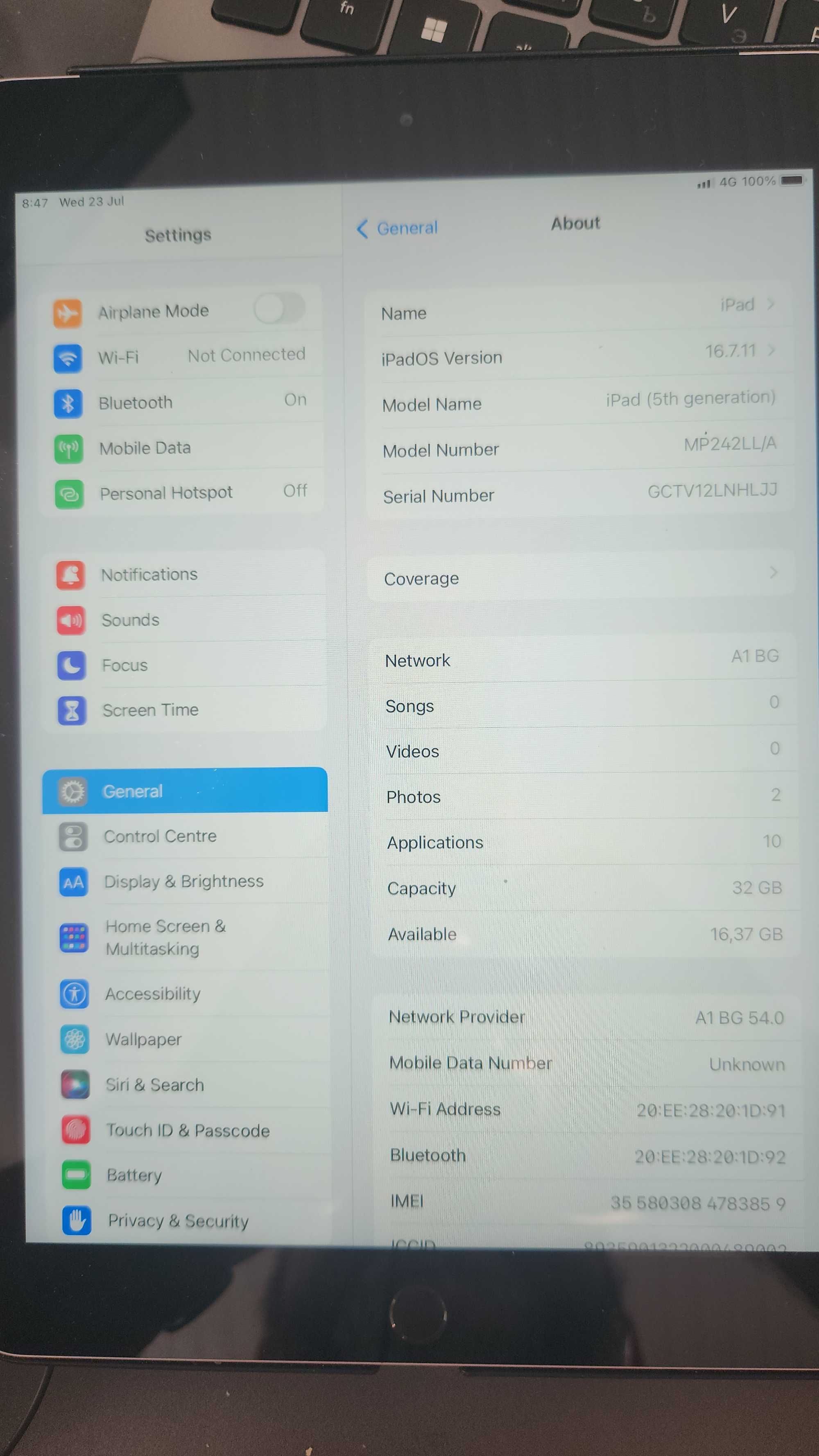 Ipad 5th generation MP242LL/A 4G