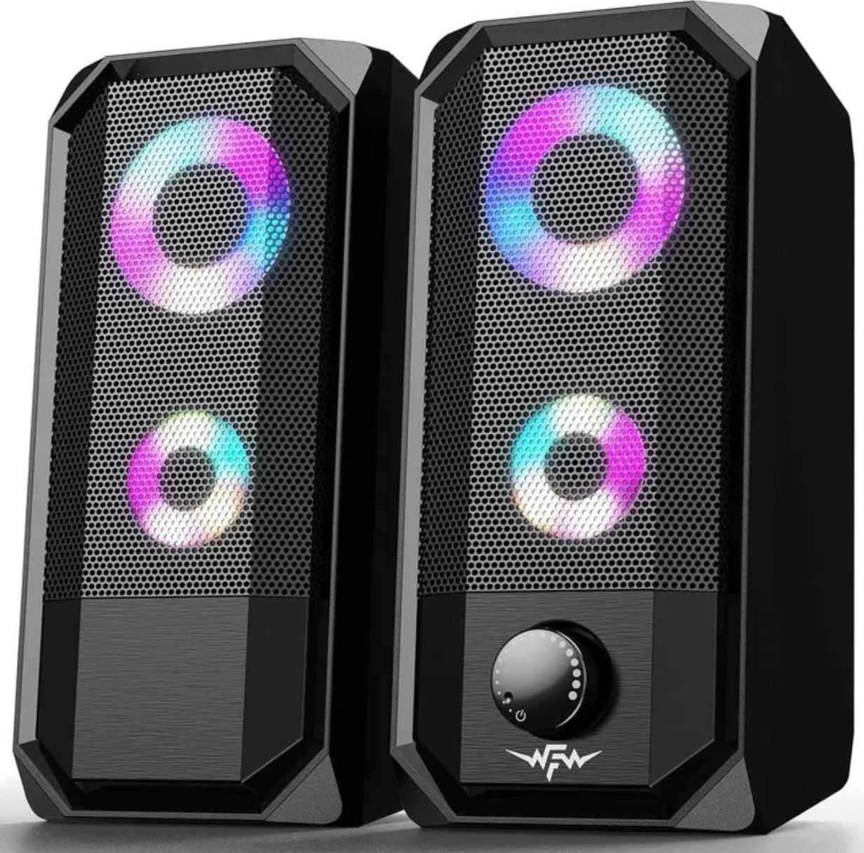 Нови Bazivve RGB геймърски тонколонки - Стерео, RGB осветление, 6W