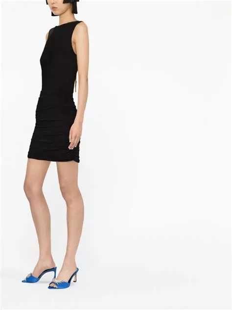 Elisabetta Franchi Ruched open-back Minidress Black