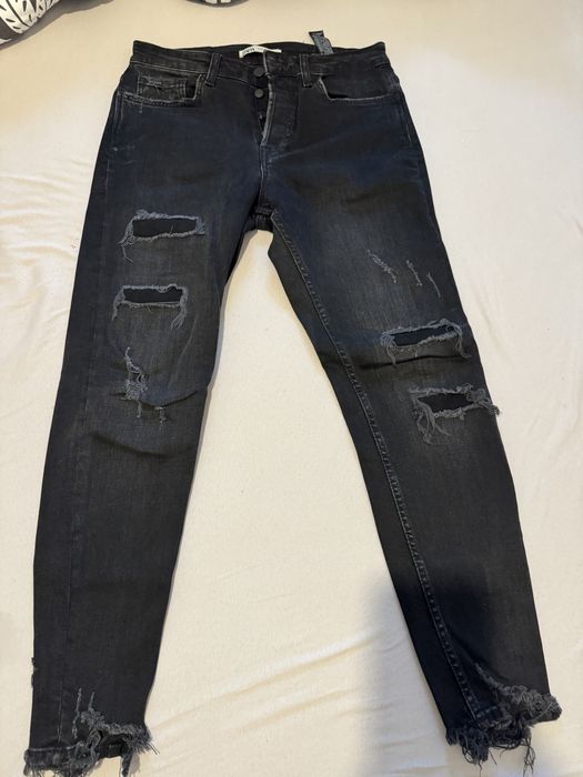 Blugi Zara 40 42 barbatesti negri cu rupturi