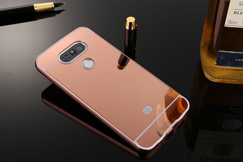 Husa / Bumper aluminiu + spate Oglinda pt. Lg G5, Lg Q6, Meizu Pro 6