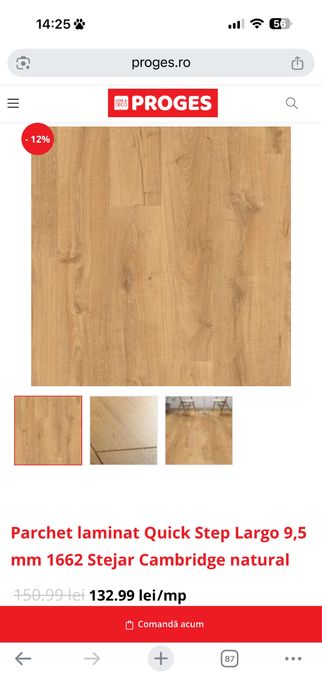 Parchet 9,5 mm grosime