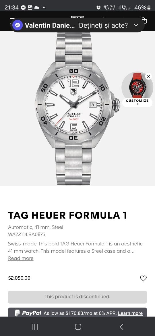 Ceas Tag heuer .