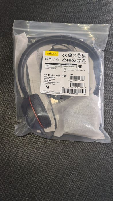 Casti Jabra Evolve 20 Stereo, telecomanda pe fir, USB