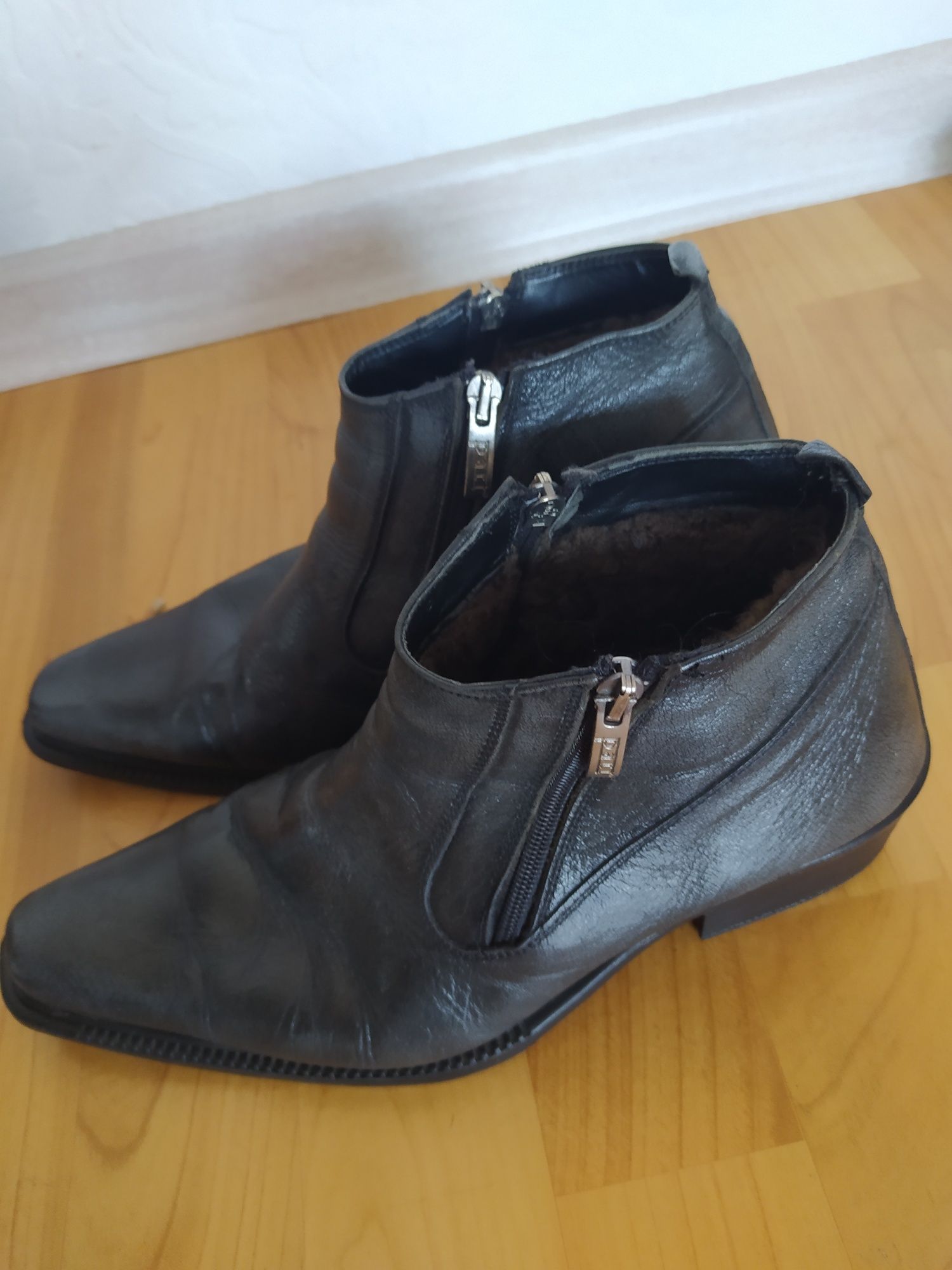 Сапоги ботинки зимние кожаные