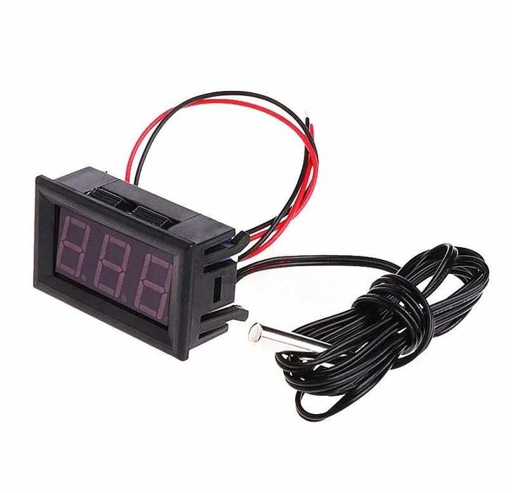 Termometru Digital de panou cu fir si sonda DC12 V Verde/Albastru/Rosu