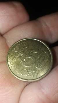 Moneda de 50 euro cenți anul 2002