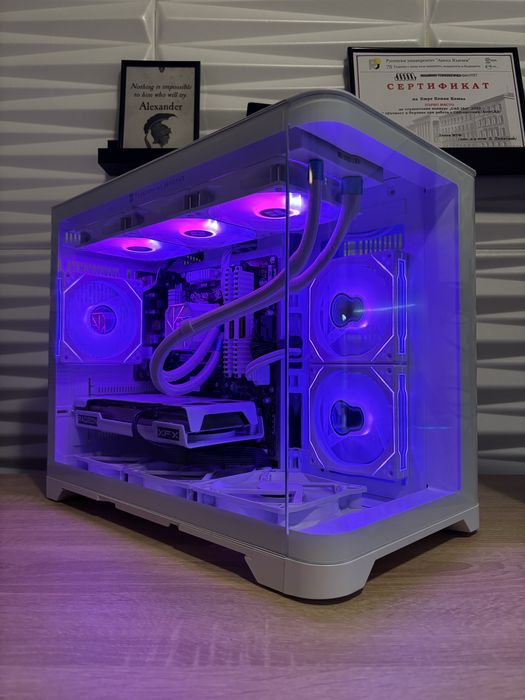 Бял Геймърски компютър Ryzen 5600X, Aio, RX6600, 32 ram, 512 ssd, 550W