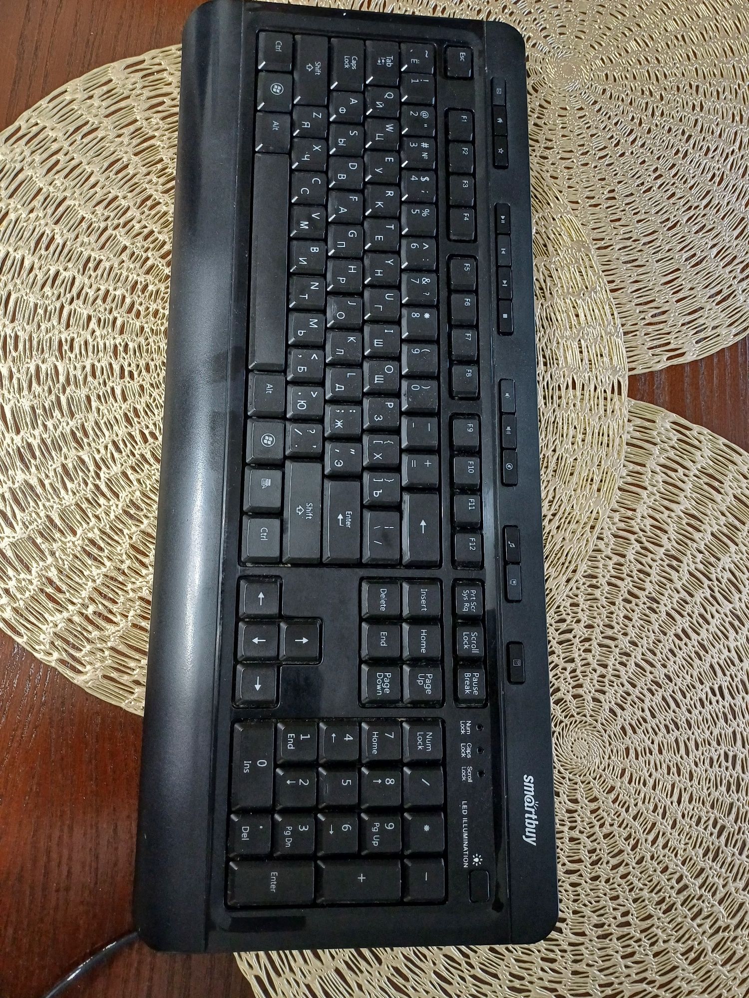 Клавиатура проводная Smartbuy SBK-302U-K Multimedia, с подсветкой, USB