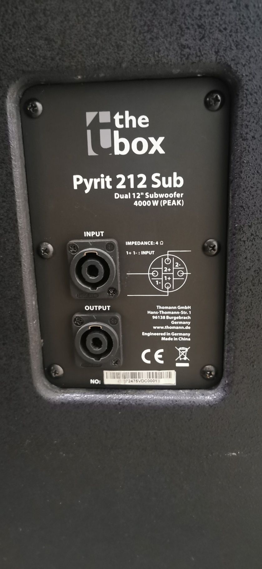 Subwoofere The Box Pyrit 212 pasive 1000 watts /4 ohmi