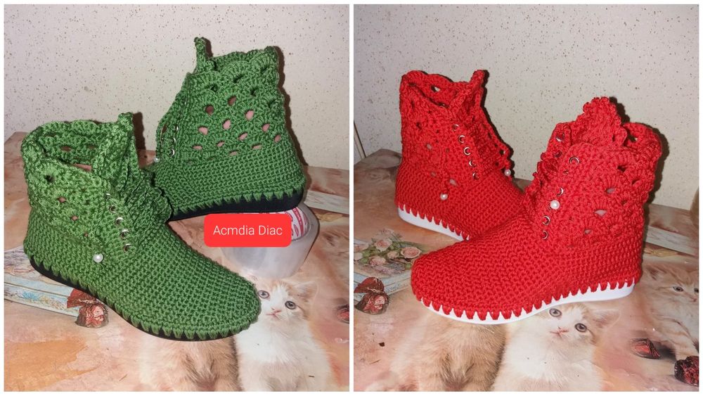 Botine crosetate fagure