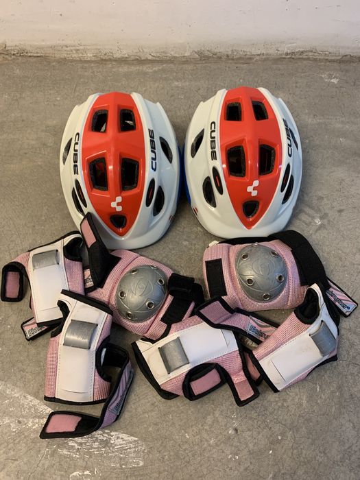 Casca ciclism Cube - Kit protectie bicicleta/role pt fetite marimea S