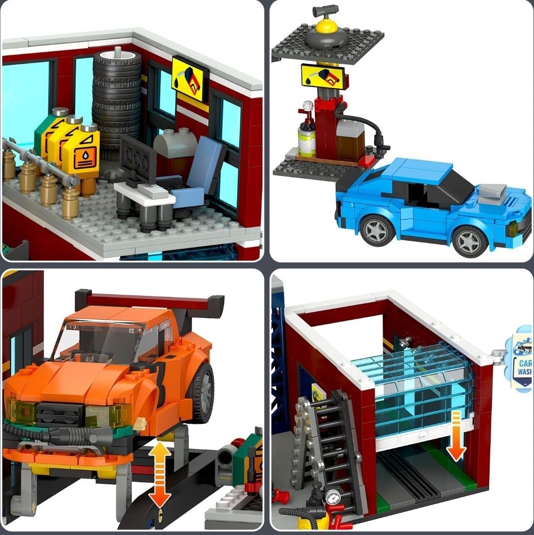 Детски конструктор 3 в 1 Hogokids гараж за коли lego