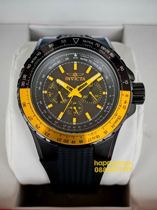 INVICTA Aviator Black/Yellow 50 mm, Инвикта нов ръчен часовник